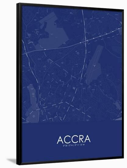 Accra, Ghana Blue Map-null-Framed Poster