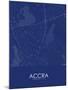 Accra, Ghana Blue Map-null-Mounted Poster