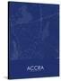 Accra, Ghana Blue Map-null-Stretched Canvas