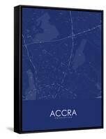Accra, Ghana Blue Map-null-Framed Stretched Canvas