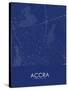 Accra, Ghana Blue Map-null-Stretched Canvas