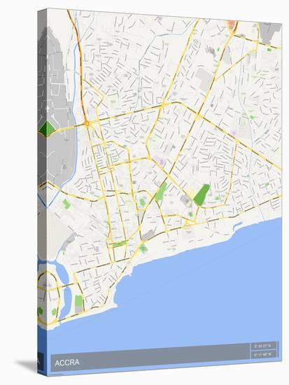 Accra, Ghana Map-null-Stretched Canvas