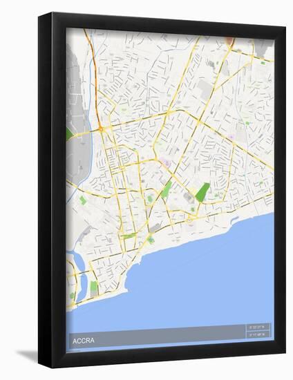 Accra, Ghana Map-null-Framed Poster