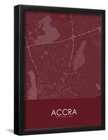 Accra, Ghana Red Map-null-Framed Poster