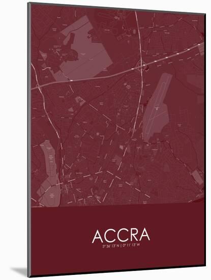 Accra, Ghana Red Map-null-Mounted Poster