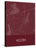 Accra, Ghana Red Map-null-Stretched Canvas