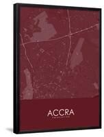 Accra, Ghana Red Map-null-Framed Poster