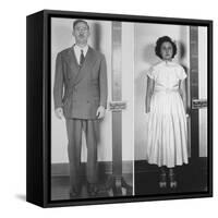 Accused Atomic Spy Julius and Ethel Rosenberg in a Standing Mug Shot, 1951-null-Framed Stretched Canvas