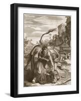 Achelous in the Shape of a Bull is Vanquished by Hercules, 1731-Bernard Picart-Framed Giclee Print