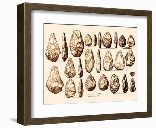 Acheulean Hand-Axes, Lower Paleolithic-Science Source-Framed Giclee Print