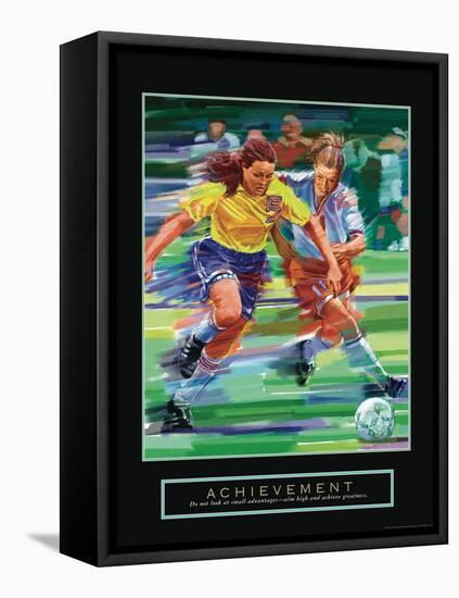 Achievement - Girl's Soccer-Bill Hall-Framed Stretched Canvas