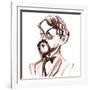 Achille-Claude Debussy, French composer, ink caricature-Neale Osborne-Framed Giclee Print