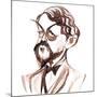 Achille-Claude Debussy, French composer, ink caricature-Neale Osborne-Mounted Giclee Print