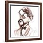 Achille-Claude Debussy, French composer, ink caricature-Neale Osborne-Framed Giclee Print