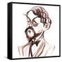 Achille-Claude Debussy, French composer, ink caricature-Neale Osborne-Framed Stretched Canvas