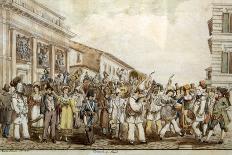 Carnival in Rome, 1830-Achille Pinelli-Stretched Canvas