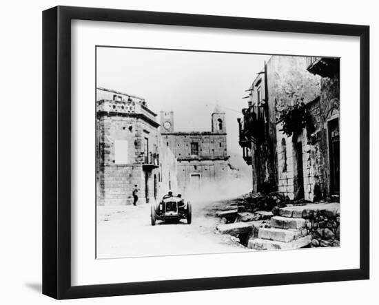 Achille Varzi in a P2 Alfa Romeo Grand Prix Car, in the Targa Florio Race, Sicily, 1930-null-Framed Photographic Print