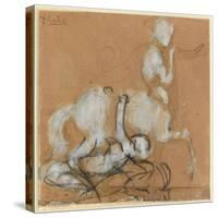Achilles and Cheiron-Auguste Rodin-Stretched Canvas