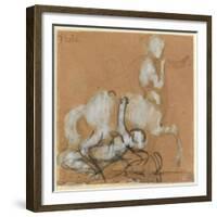 Achilles and Cheiron-Auguste Rodin-Framed Giclee Print