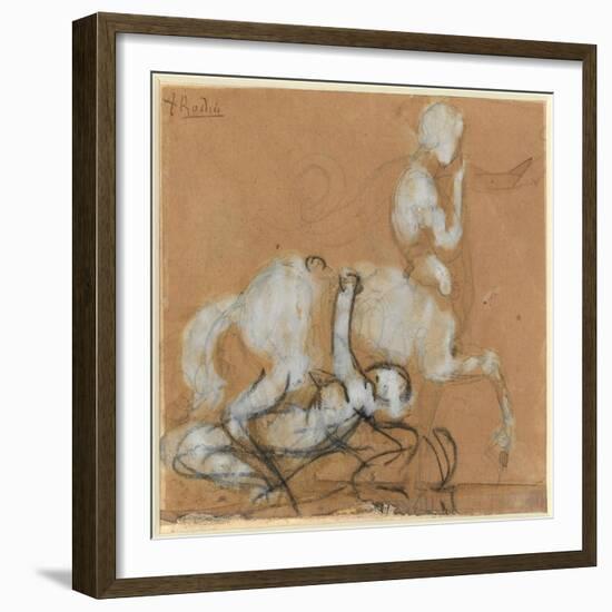 Achilles and Cheiron-Auguste Rodin-Framed Giclee Print