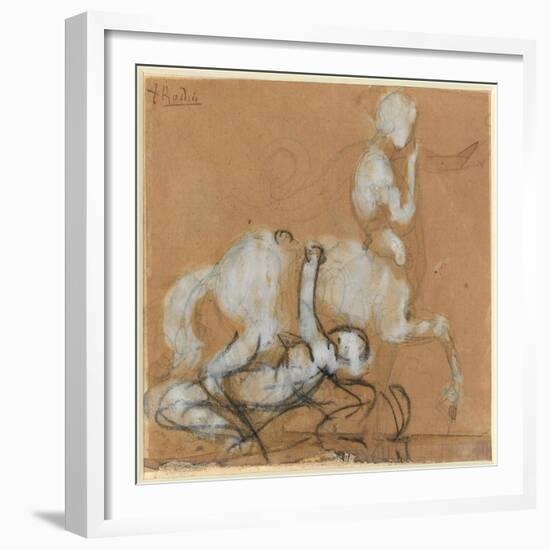 Achilles and Cheiron-Auguste Rodin-Framed Giclee Print