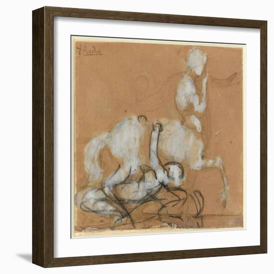 Achilles and Cheiron-Auguste Rodin-Framed Giclee Print