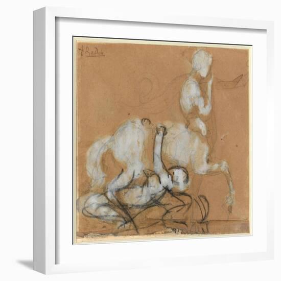 Achilles and Cheiron-Auguste Rodin-Framed Giclee Print