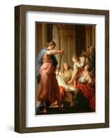 Achilles at the Court of King Lycomedes with His Daughters-Pompeo Batoni-Framed Giclee Print