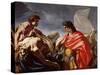 Achilles Contemplating the Body of Patroclus-Giovanni Antonio Pellegrini-Stretched Canvas