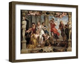 Achilles Discovered by Ulysses Among the Daughters of Lycomedes, 1630-1635, Flemish School-Peter Paul Rubens-Framed Giclee Print