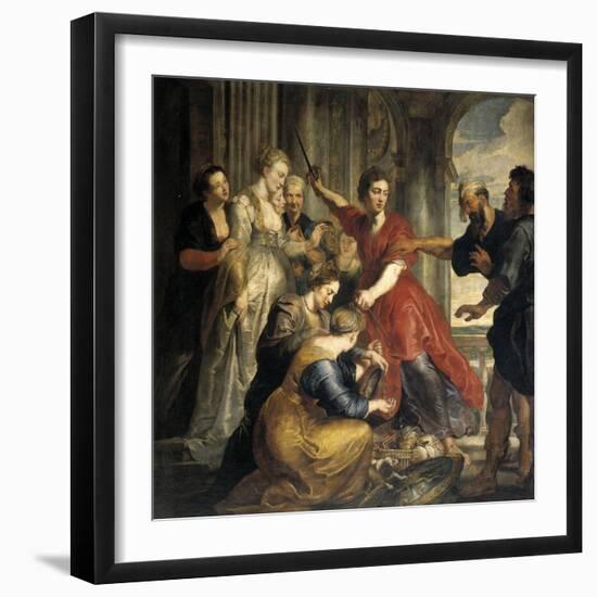 Achilles Discovered by Ulysses and Diomedes, 1617-1618.-Peter Paul Rubens-Framed Giclee Print