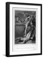 Achilles Drags Hector's Corpse Around the Walls of Troy-Thomas Stothard-Framed Art Print