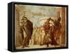 Achilles Fighting Agamemnon, Fresco-Giambattista Tiepolo-Framed Stretched Canvas