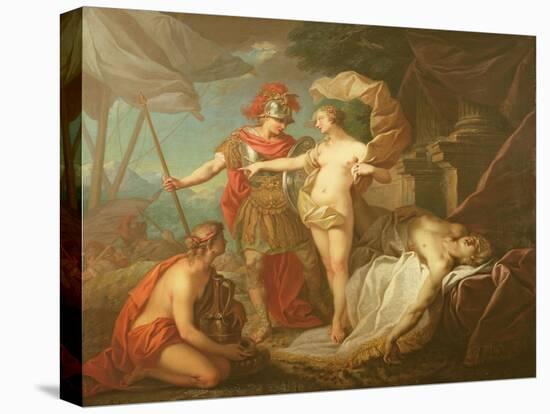 Achilles Leaving to Avenge the Death of Patroclus-Etienne Jeaurat-Stretched Canvas