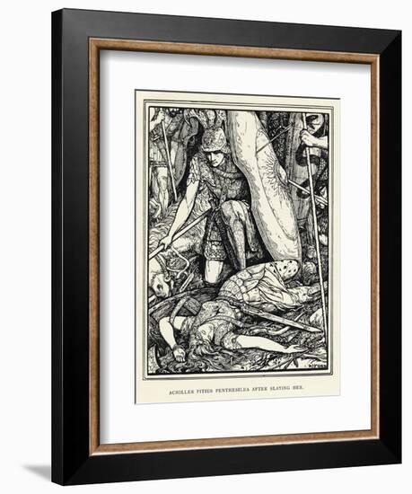 Achilles Pities Penthesilea after Slaying Her-Henry Justice Ford-Framed Art Print