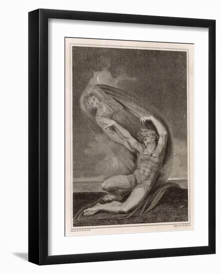 Achilles Tries, in Vain, To Seize Hold of the Ghost of Patroclus-Henry Fuseli-Framed Art Print