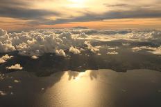 Aerial View Sunset over Antigua in the Caribbean-Achim Baque-Framed Photographic Print