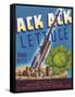 Ack Ack Lettuce Label - San Francisco, CA-Lantern Press-Framed Stretched Canvas