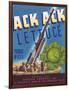 Ack Ack Lettuce Label - San Francisco, CA-Lantern Press-Framed Art Print