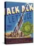 Ack Ack Lettuce Label - San Francisco, CA-Lantern Press-Stretched Canvas