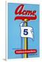 Acme 5 Broom Label-null-Framed Art Print