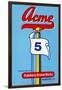 Acme 5 Broom Label-null-Framed Art Print