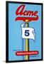 Acme 5 Broom Label-null-Framed Art Print