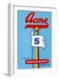 Acme 5 Broom Label-null-Framed Art Print