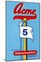 Acme 5 Broom Label-null-Mounted Art Print