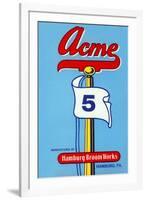 Acme 5 Broom Label-null-Framed Art Print