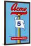 Acme 5 Broom Label-null-Framed Art Print