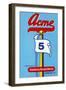 Acme 5 Broom Label-null-Framed Art Print