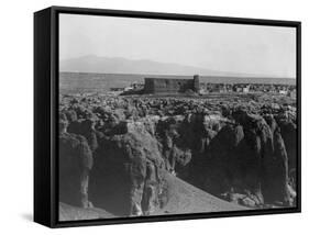 Acoma from the South-Edward S. Curtis-Framed Stretched Canvas