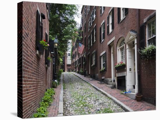 Acorn Street, Beacon Hill, Boston, Massachusetts, USA-Amanda Hall-Stretched Canvas